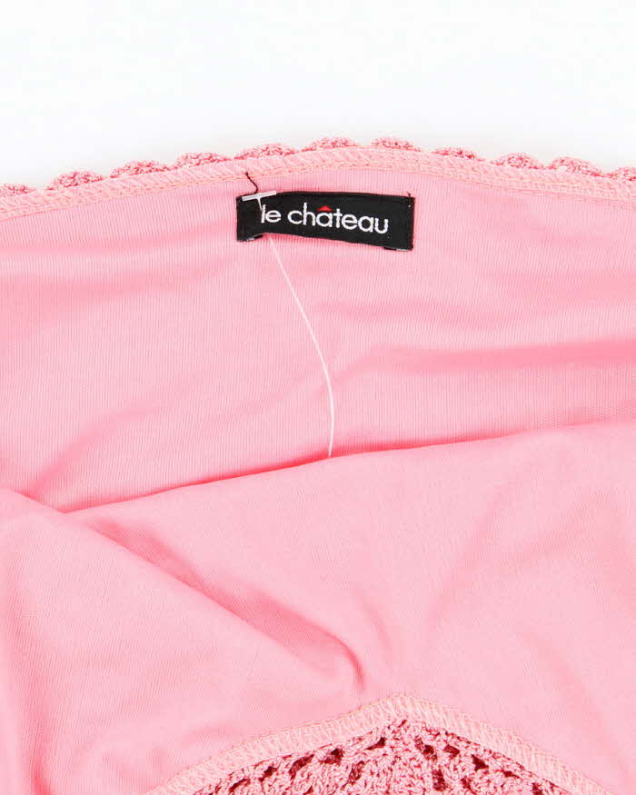 Vintage Y2k 00s Le Chateau Beaded Crochet Halter Neck Top - S