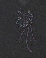 Vintage Y2k 00s Huafu Beaded Sheer Knit Top - S