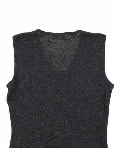 Vintage Y2k 00s Huafu Beaded Sheer Knit Top - S