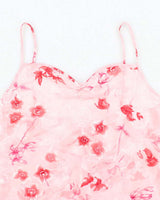Vintage Y2k 00s Floral Sheer Tie Back Cami - L