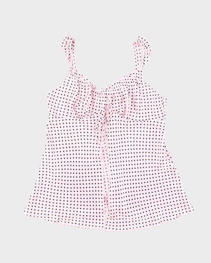 Vintage 90s 00s Lu-Say Polka Dot Cami - L