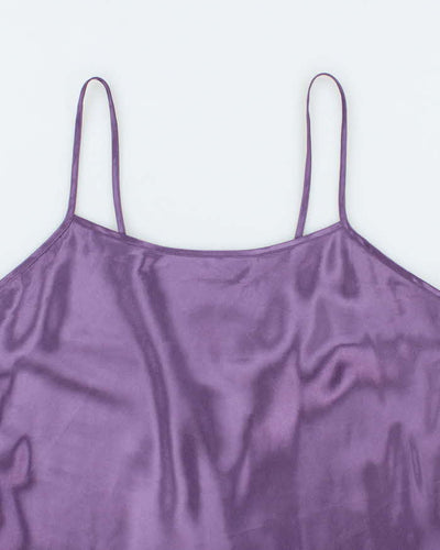 Vintage Y2k 00s La Vie En Rose Lace-Up Back Satin Cami - M