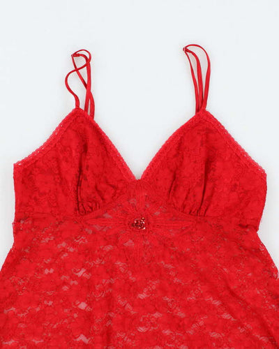 Vintage Y2k 00s Sentiments Lace Cami - S