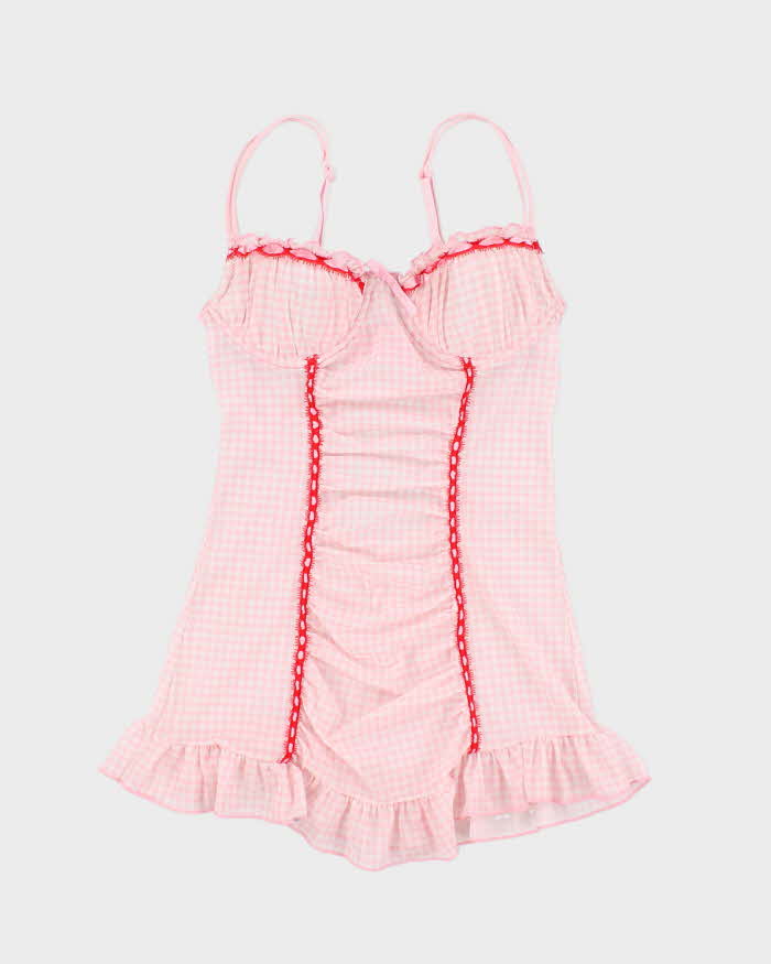 Vintage Y2k 00s Rampage Gingham Mesh Cami - XS
