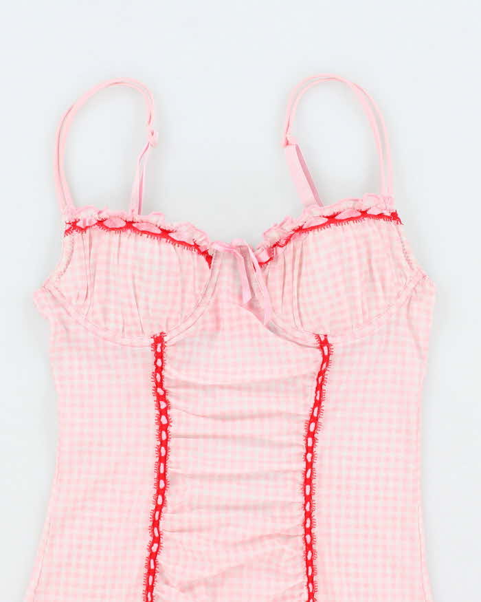 Vintage Y2k 00s Rampage Gingham Mesh Cami - XS