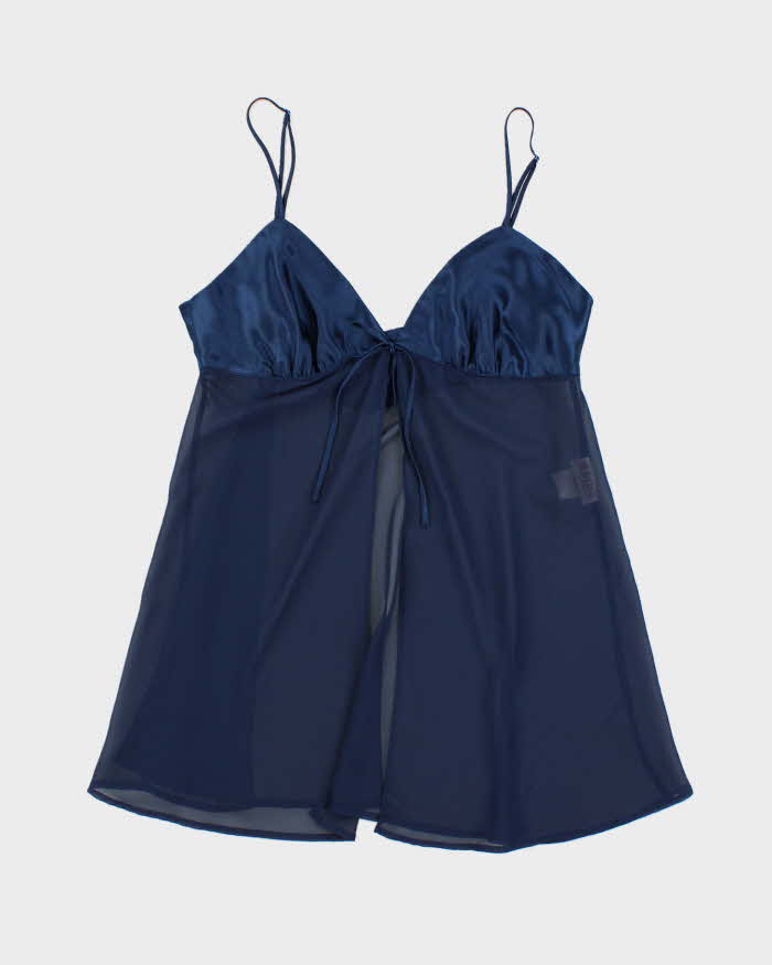 Vintage 90s Rose Mesh Open Front Cami - M