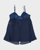 Vintage 90s Rose Mesh Open Front Cami - M
