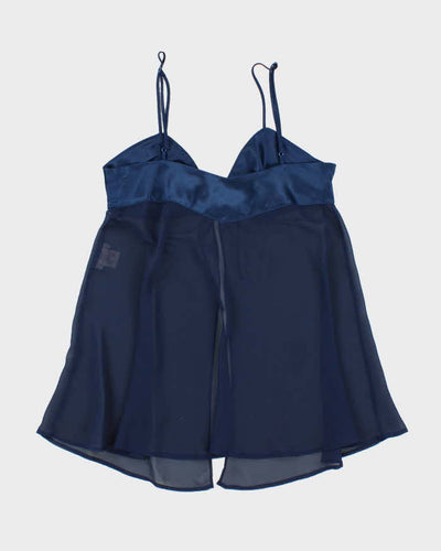 Vintage 90s Rose Mesh Open Front Cami - M