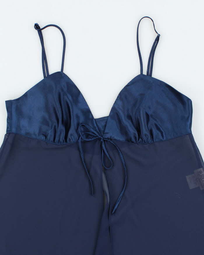 Vintage 90s Rose Mesh Open Front Cami - M