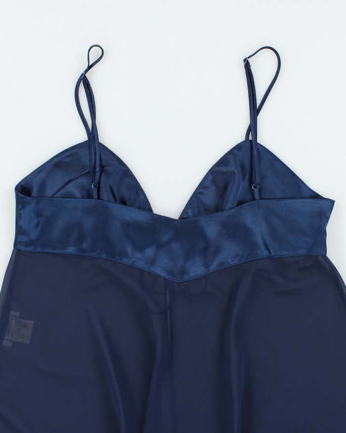 Vintage 90s Rose Mesh Open Front Cami - M