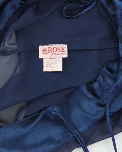 Vintage 90s Rose Mesh Open Front Cami - M