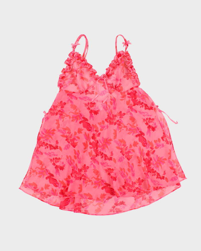 Vintage Y2k 00s La Vie En Rose Mesh Cami - L