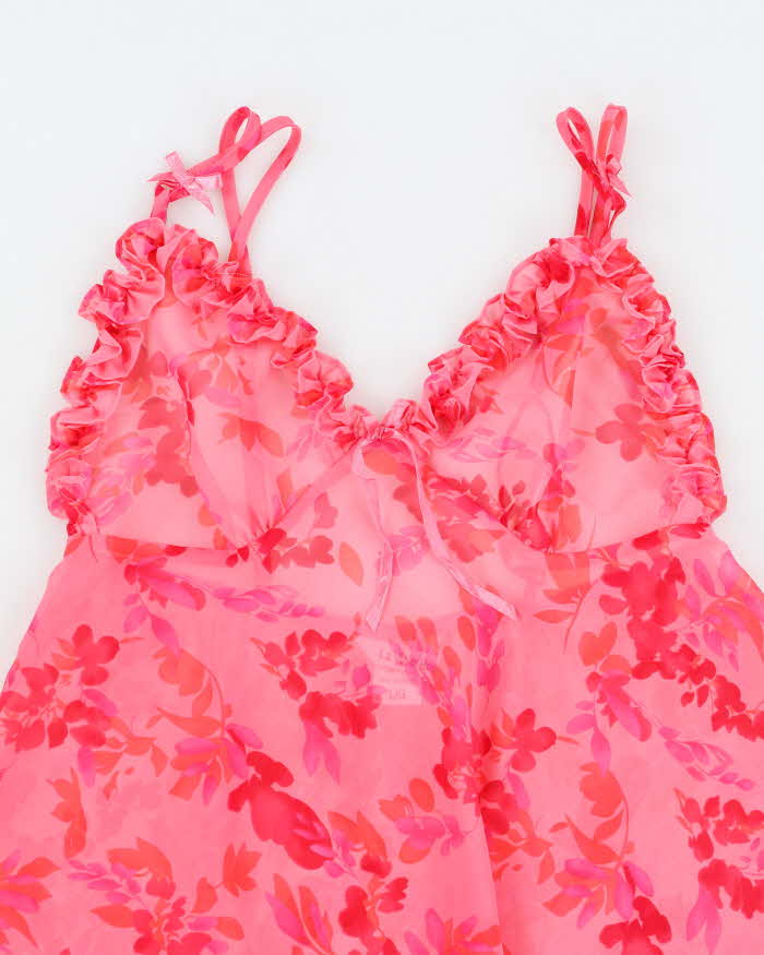 Vintage Y2k 00s La Vie En Rose Mesh Cami - L