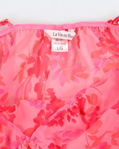 Vintage Y2k 00s La Vie En Rose Mesh Cami - L