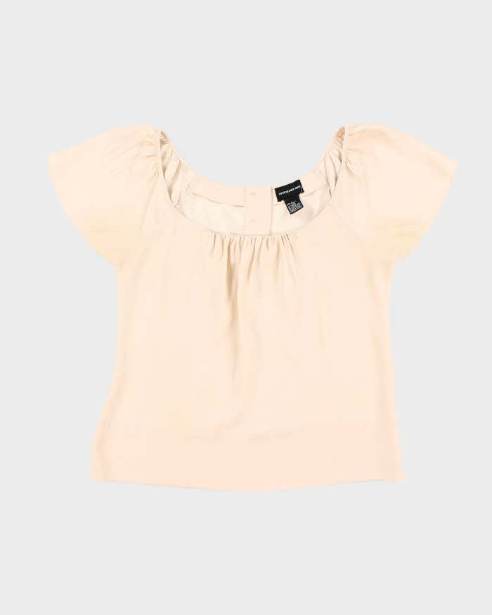 Central Park West Ivory Beige 100% Silk Blouse - S