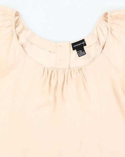 Central Park West Ivory Beige 100% Silk Blouse - S