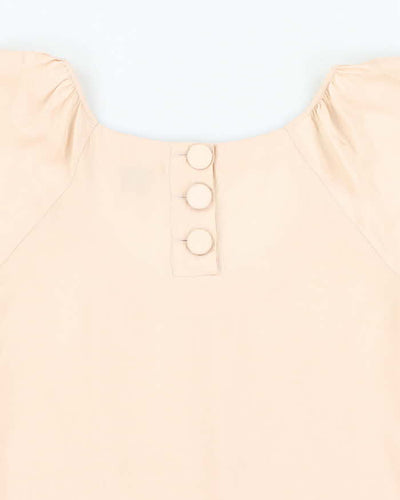 Central Park West Ivory Beige 100% Silk Blouse - S