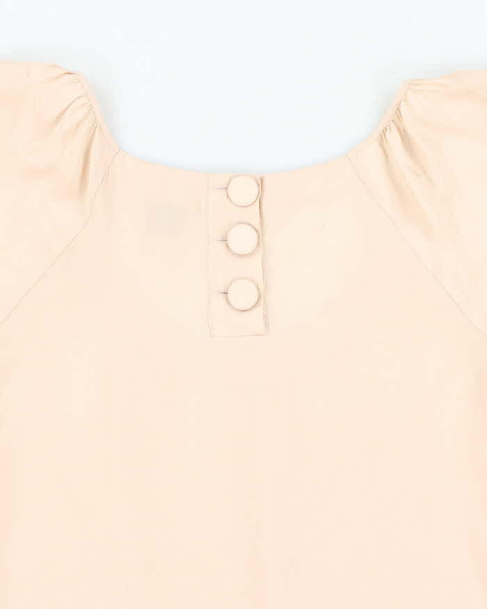 Central Park West Ivory Beige 100% Silk Blouse - S