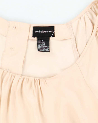 Central Park West Ivory Beige 100% Silk Blouse - S