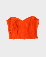 Vintage 1990s Danier Orange Suede Tube Top - S