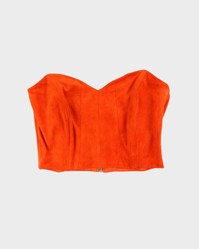 Vintage 1990s Danier Orange Suede Tube Top - S