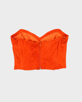 Vintage 1990s Danier Orange Suede Tube Top - S