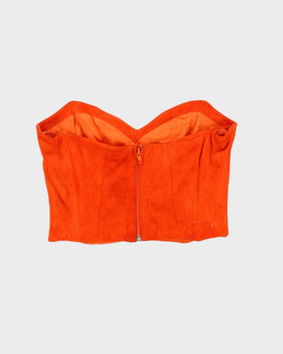 Vintage 1990s Danier Orange Suede Tube Top - S
