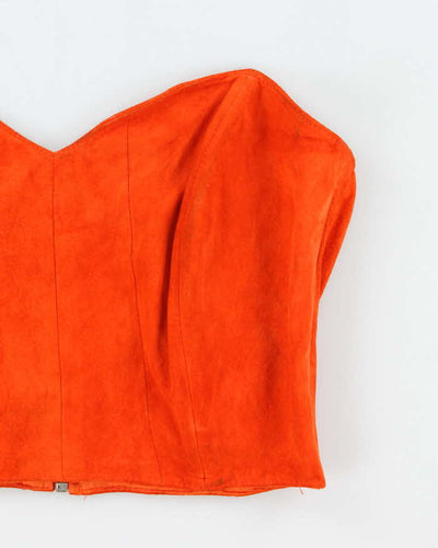 Vintage 1990s Danier Orange Suede Tube Top - S