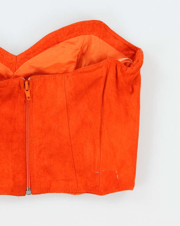 Vintage 1990s Danier Orange Suede Tube Top - S