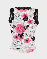 Le Chateau Stretch Lace Pink and Black Tank Top - S
