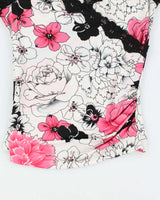 Le Chateau Stretch Lace Pink and Black Tank Top - S