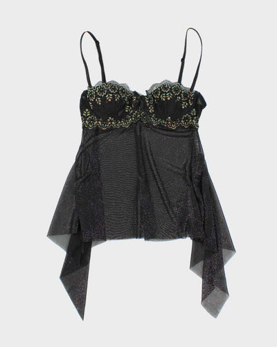 Vintage Y2k 00s Victoria's Secret Mesh Sparkly Cami - S