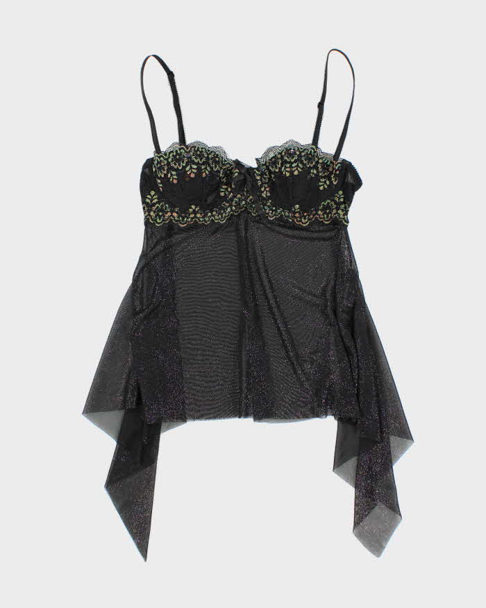 Vintage Y2k 00s Victoria's Secret Mesh Sparkly Cami - S