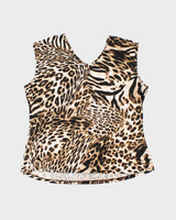 Vintage Y2k 00s Suzy O Ring Leopard Print Top - L
