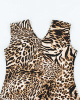 Vintage Y2k 00s Suzy O Ring Leopard Print Top - L
