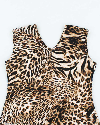 Vintage Y2k 00s Suzy O Ring Leopard Print Top - L