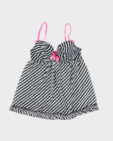 Vintage Y2k 00s La Senza Stripe Mesh Cami - M