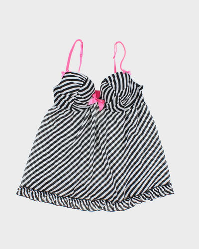 Vintage Y2k 00s La Senza Stripe Mesh Cami - M