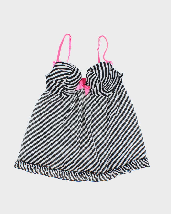 Vintage Y2k 00s La Senza Stripe Mesh Cami - M
