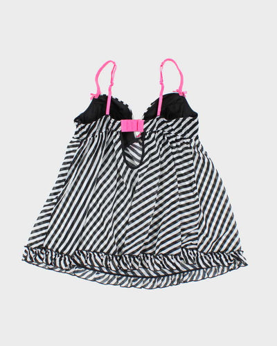 Vintage Y2k 00s La Senza Stripe Mesh Cami - M