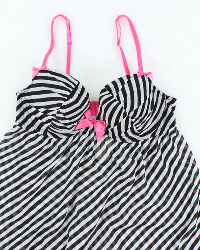 Vintage Y2k 00s La Senza Stripe Mesh Cami - M