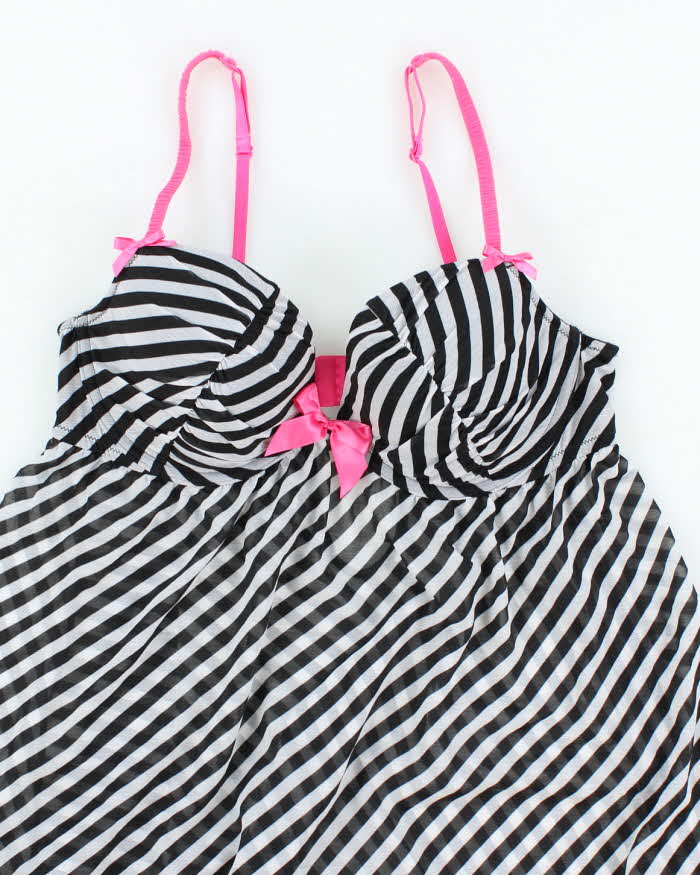 Vintage Y2k 00s La Senza Stripe Mesh Cami - M