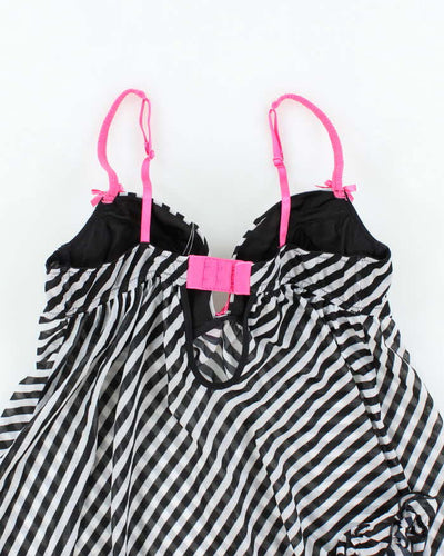 Vintage Y2k 00s La Senza Stripe Mesh Cami - M