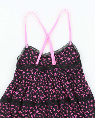 Vintage Y2k 00s La Senza Floral Mesh Cami - S