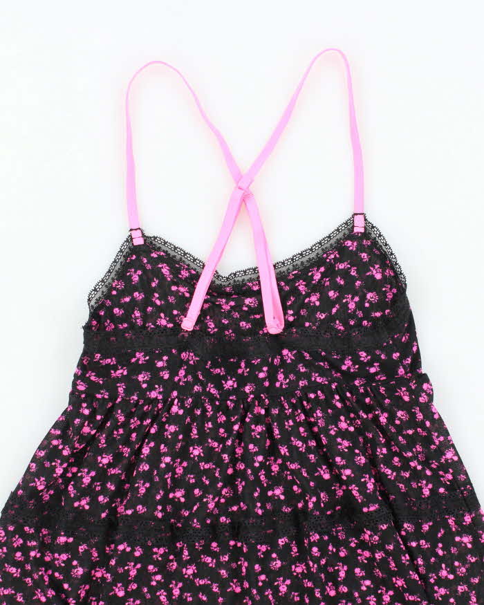 Vintage Y2k 00s La Senza Floral Mesh Cami - S