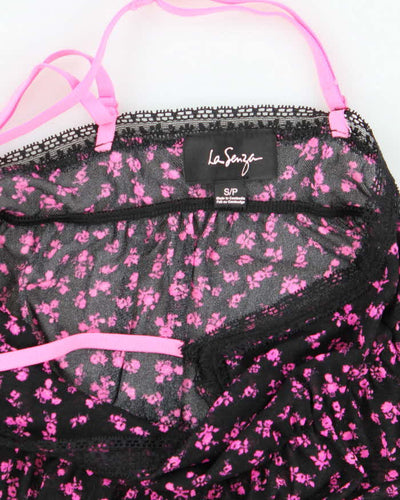Vintage Y2k 00s La Senza Floral Mesh Cami - S