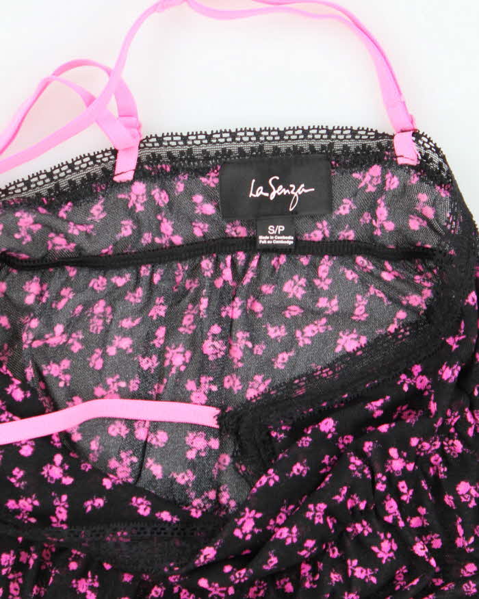 Vintage Y2k 00s La Senza Floral Mesh Cami - S