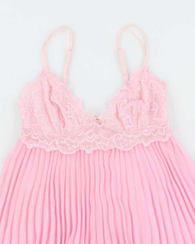 Vintage 90s 00s Silk & Satin Mesh Pleated Cami - S