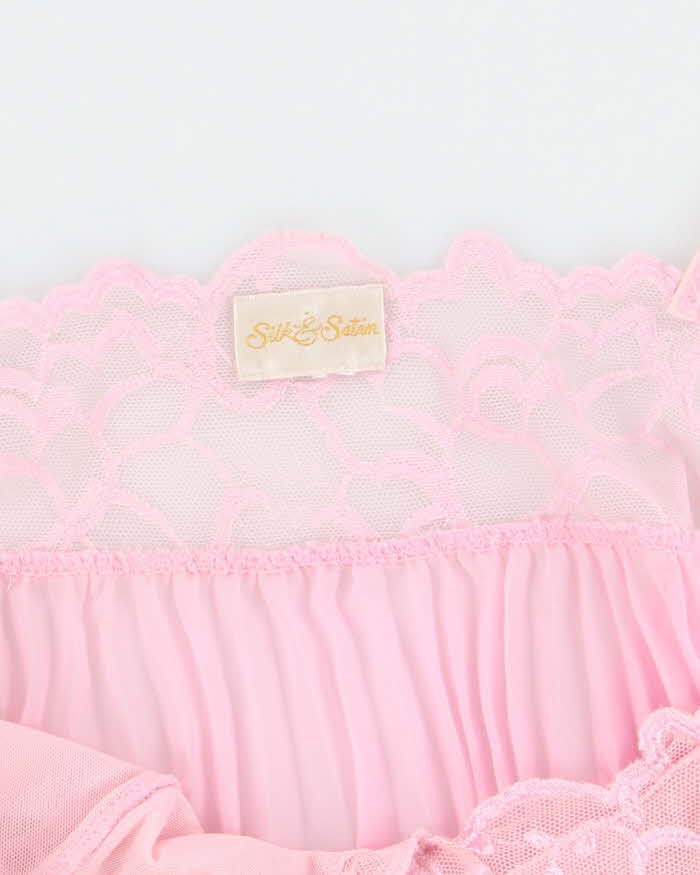 Vintage 90s 00s Silk & Satin Mesh Pleated Cami - S