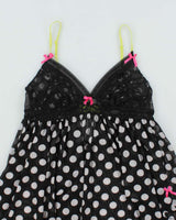 Vintage Y2k 00s Polka Dot Mesh Cami - S
